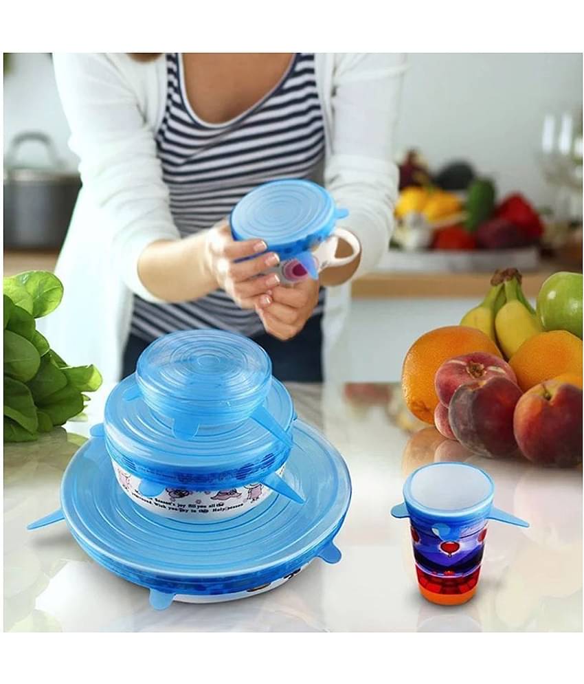 COCOSHOPE Organising & Storage 6Pcs Reusable Silicone Stretch Lids Wrap Bowl Seal Cover Kitchen Food Storage