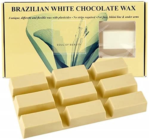 Elecsera Brazialian White Chocolate wax Body Wax with Organic Cocoa - Professional Body Face Arm Legs Hair Removal Wax for All Skin Type (White Chocolate Wax) Wax (500 g)