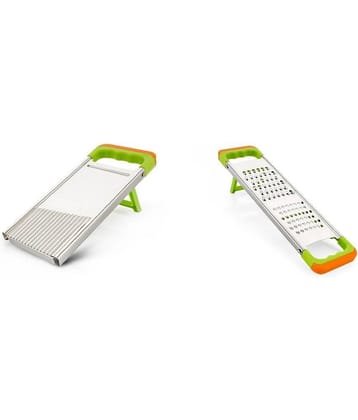 iview kitchenware - Stainless Steel Slicer,Vegetable Grater,Coconut Grater ( Pack of 2 ) - Green