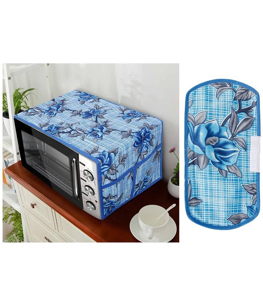 E-Retailer Set of 2 Polyester Blue Microwave Oven Cover -