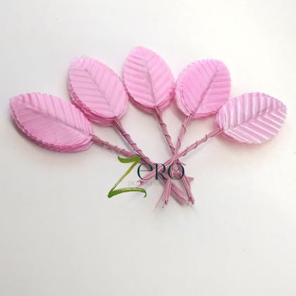 Bunch of 10 Pcs Hand Made Fabric Leaves - Light Yellow Color