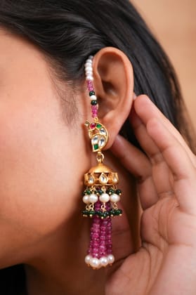 Kundan Tassel  Jhumki Pair