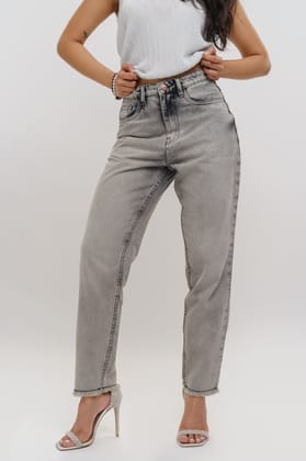 Light Charcoal Mom Jeans 26