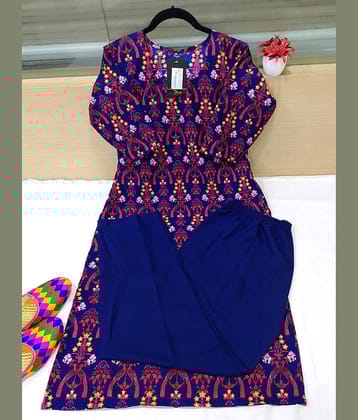 Ethnic Basket Pack of 1 Crepe Self Design A-line Women's Kurti - ( Beige )