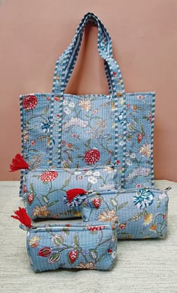 Tote Bag with set of 3 Pouches