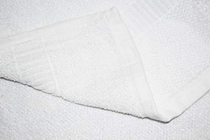Gethitched Creations 100% Cotton 4 Pieces Solid White Hand & Face Towels or Napkins 375 GSM, 30 cm x 50 cm