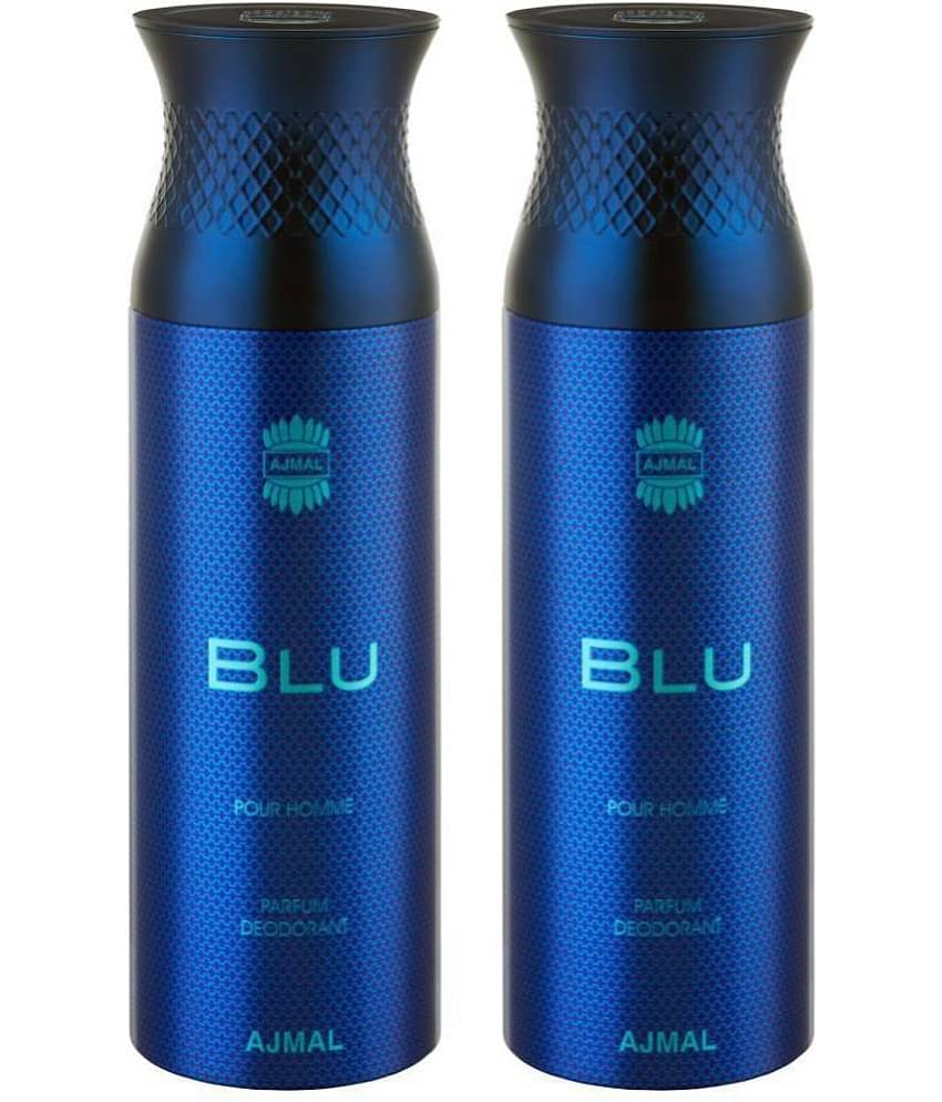 Ajmal 2 Blu Deodorant Body Spray 200Ml Each Gift For Men Pack of 2