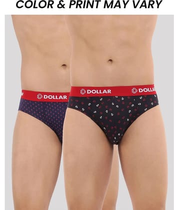 Dollar Bigboss Men's Pack of 2 Combed Cotton Printed Brief (Colour May Vary)