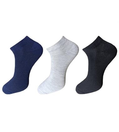3_Pair Set Unisex Casual Cotton Solid Ankle Length Socks (Multicolor)-PID54119