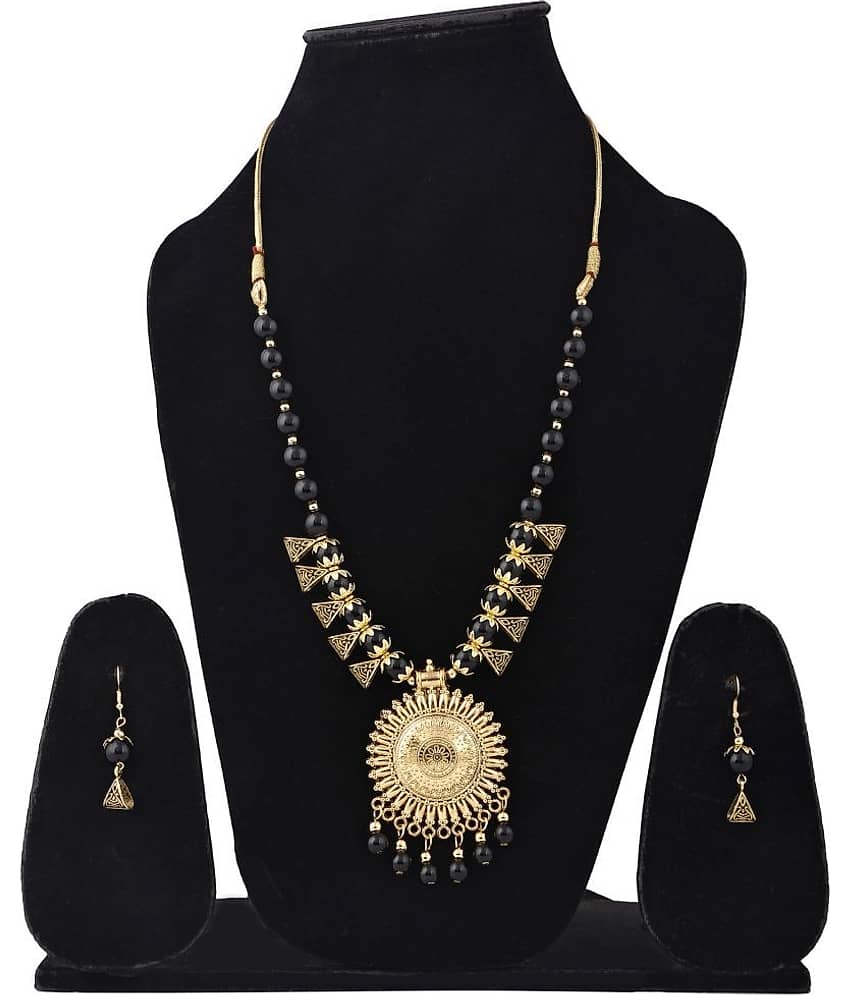 Sunhari Jewels Black Alloy Necklace Set ( Pack of 1 )