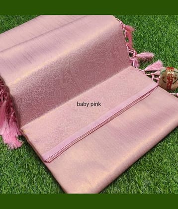 fab woven Art Silk Woven Saree With Unstitched Blouse Piece ( Pink )
