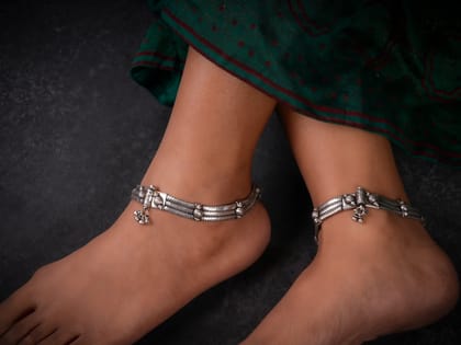 Shahi Silver Anklets