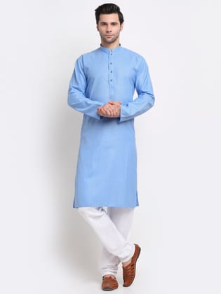 KRAFT INDIA Men Cotton Striped Kurta Pyjama Set