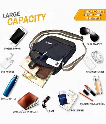 ZAIKO BAGS Blue Solid Messenger Bag