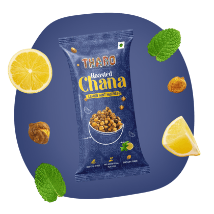 THARO Lemon Mint Roasted Chana | Pack of 12  | 480gms