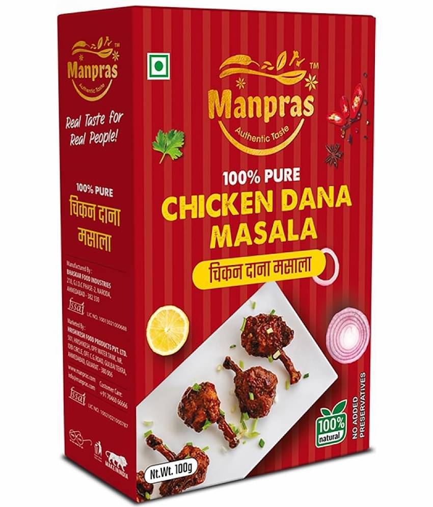 MANPRAS CHICKEN DANA MASALA 100GM [ PACK OF 3 ] Masala 100 gm