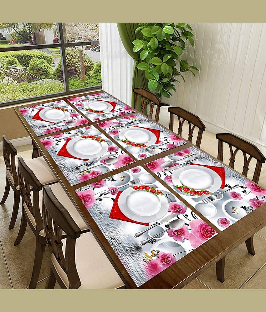 CreadCraft PVC Solid Rectangle Table Mats ( 40 cm x 30 cm ) Pack of 1 - Multi