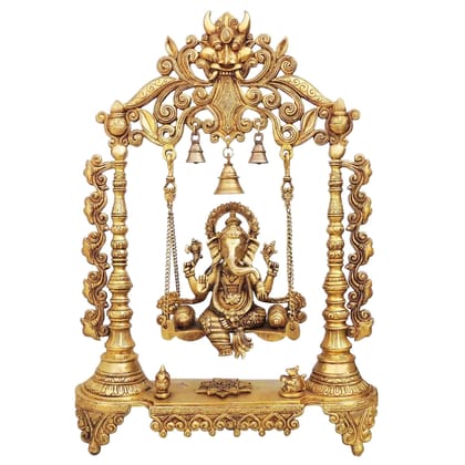 Brass Showpiece Ganesh Ji God Idol Statue (BSMAS1373 E)