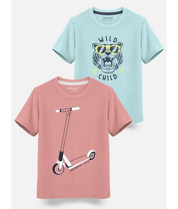 HELLCAT Pack of 5 Boys Cotton Blend T-Shirt ( Green )