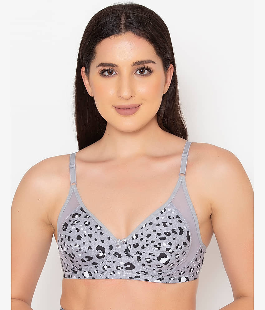 Clovia Cotton Blend Non Padded Women's Everyday Bra ( Grey Melange )
