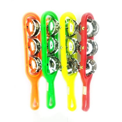 MAYAPURI Kartal/Khartal/Hand Cymbals Set | Jhika Musical Instrument, Multi-color (4 pcs)