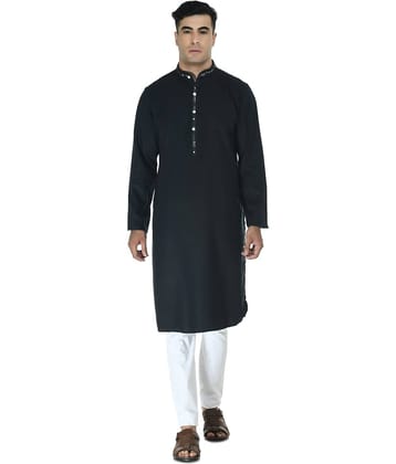 DESIGN TREND Black Cotton Kurta Single