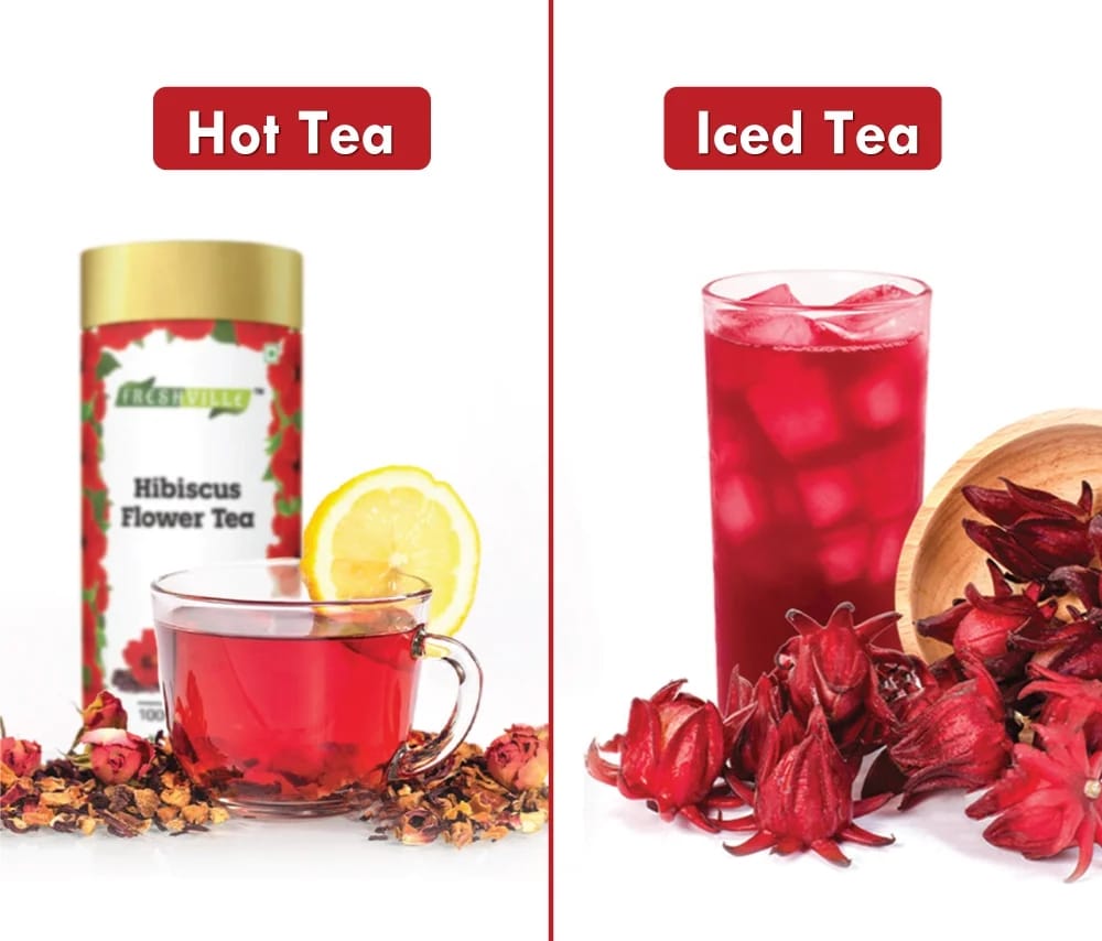 Freshville Hibiscus Tea | Pure & Natural | Tea for Weight Loss & Glowing Skin | Immunity Booster | High in antioxidents | Dried Hibiscus Flowers (100gx3).3 Month Pack