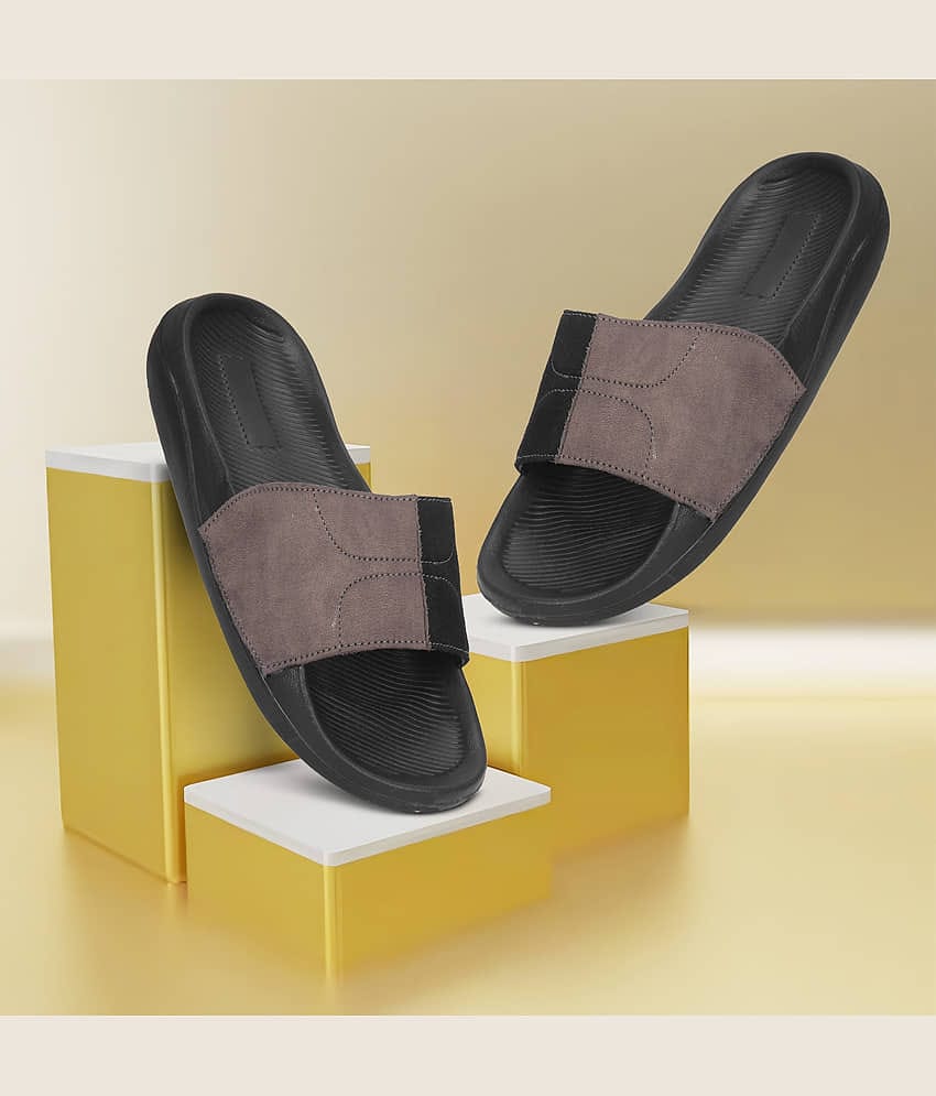PERY PAO Grey Men's Slide Flip Flop