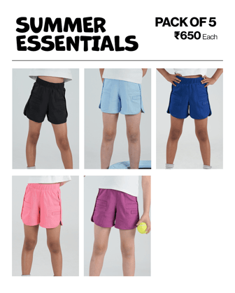 5-Pack All Day Cotton Shorts-4-5 Y