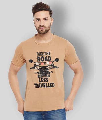 The Million Club Pack of 1 Cotton Blend Regular Fit Men's T-Shirt ( Beige )