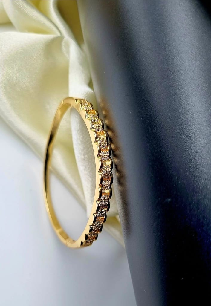 "Radiant Elegance: CZ Stone Bangle Bracelet"