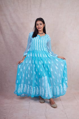 56 Kali Chikankari Anarkali