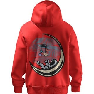 BULL CLOTHING Astronaut Baby Moon Graphic Red Hoodie 60 Cotton 40 Poly 280 GSM Unisex Casual Sweatshirt (L) BULL CLOTHING Astronaut Baby Moon Graphic Red Hoodie 60 Cotton 40 Poly 280 GSM Unisex Casual Sweatshirt (L)