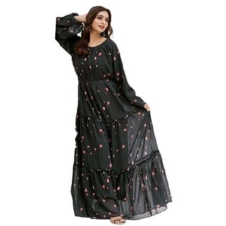 SARINKU Georgette Gown for Women Stylish Western Gown Long Dress