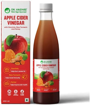 Dr. Vaidya's Apple Cider Vinegar | Supports Weight Management with 6 Super Herbs | (450ml) Pack of 1