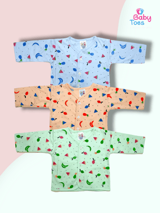 Full sleeves Jhablas / Shirts 0 to 3 Months Set of 3-Peach