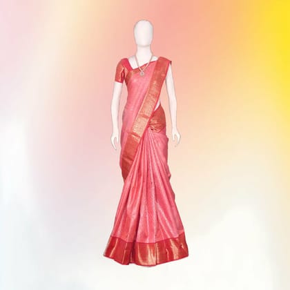 Traditional Pink Pattu Silk Saree with Gold Zari Border | Elegant Ethnic Wear | Festive & Wedding Traditional Pink Pattu Silk Saree with Gold Zari Border | Elegant Ethnic Wear | Festive & Wedding