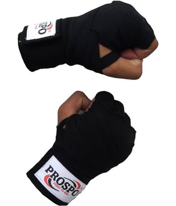 PROSPO Black Boxing Mexican Stretch / Handwraps/ Spandex Bands/ Hand Bandage/ Protectors/ Muay Thai/ MMA/ Kick Boxing/ Cross Fit/ Aerobics/ Punch Bag Training/ Speed Ball Training/ (Free Size - Pack of 1 Pair)