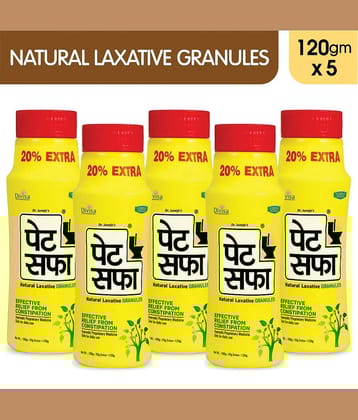Pet Saffa Natural Laxative Granules 120Gm, Pack of 5 (Helpful In Constipation, Gas, Acidity, Kabz), Ayurvedic Medicine