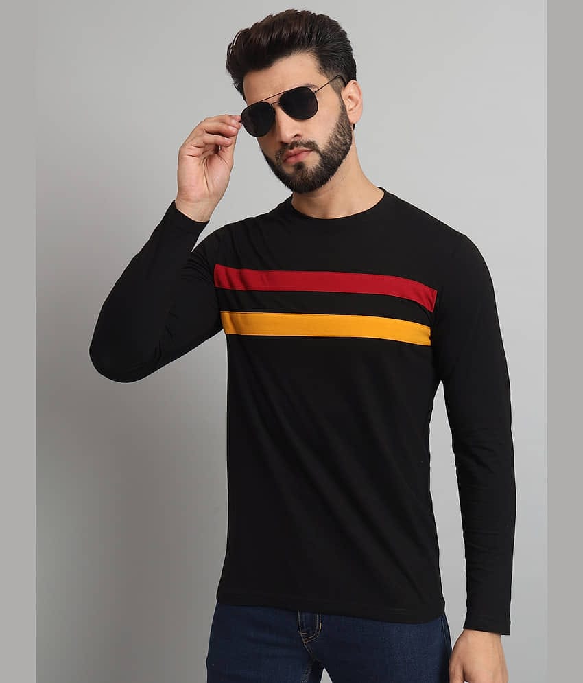 ZEBULUN Pack of 1 Cotton Blend Regular Fit Men's T-Shirt ( Black )