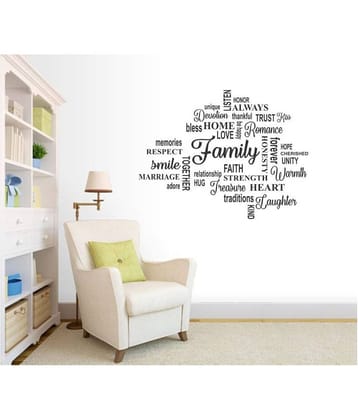Asmi Collection Family Motivational Quote for Home Motivational/Quotes Sticker ( 80 x 60 cms )