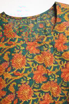 Women Cotton Printed Straight Kurti Pant Set | Floral Printed Kurta with Pant | Casual Daily Wear Ethnic Kurti Set for Women