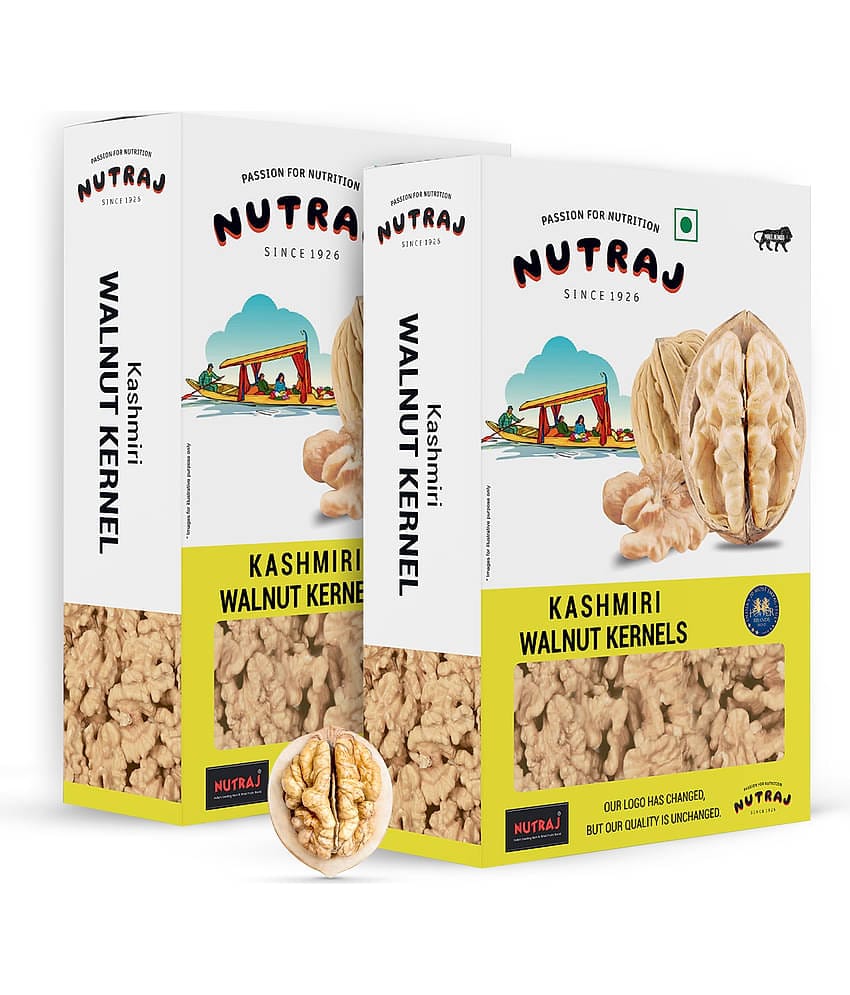Nutraj Classic Kashmiri Walnut Kernels 500g (250g X 2) | Walnuts without Shell | Akhrot Giri 500g