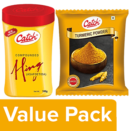 Catch Compounded Hing Powder 100 g + Turmeric Powder 200 g, Combo 2 Items