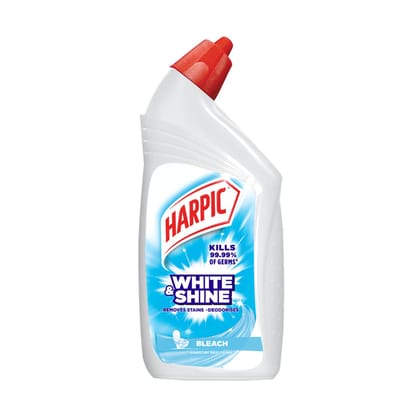 Harpic 500ml - Bleach, White and Shine Disinfectant Toilet Cleaner Liquid