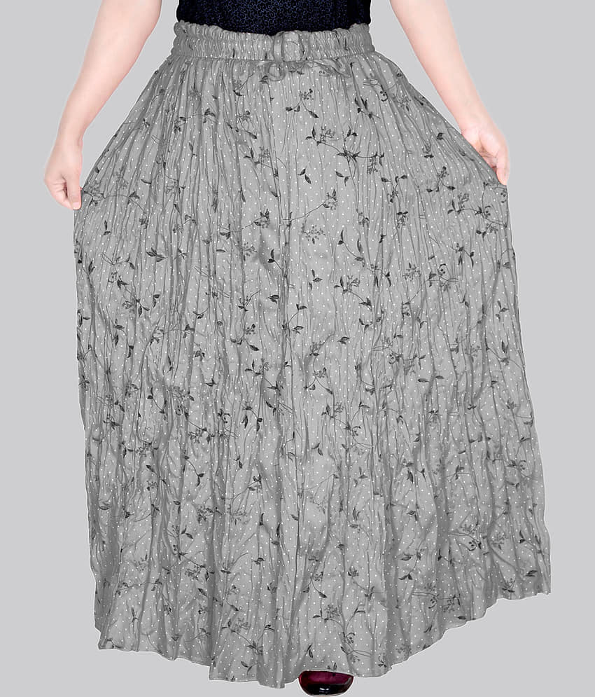 Sttoffa - Grey Rayon Women's Broomstick Skirt ( Pack of 1 )