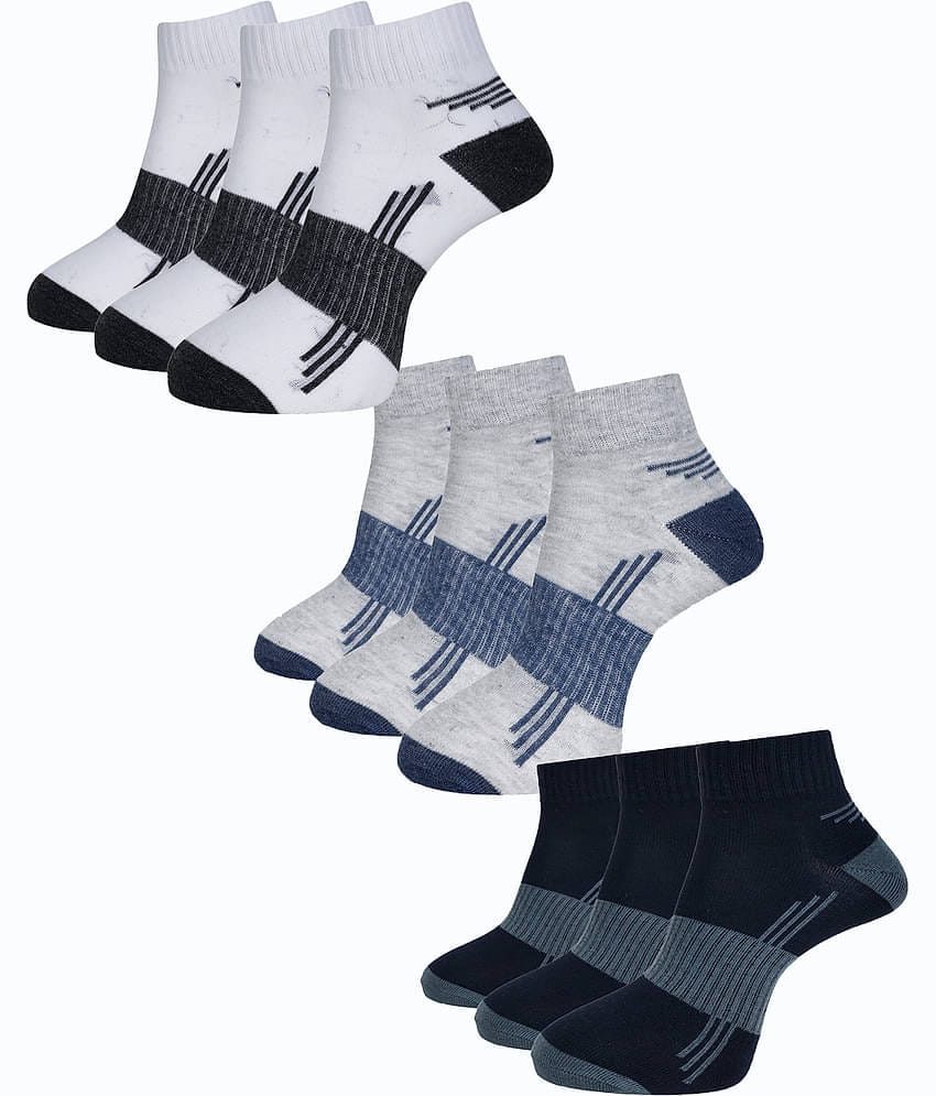 Dollar Cotton Blend Men's Self Design Dark Grey Ankle Length Socks ( Pack of 3 )
