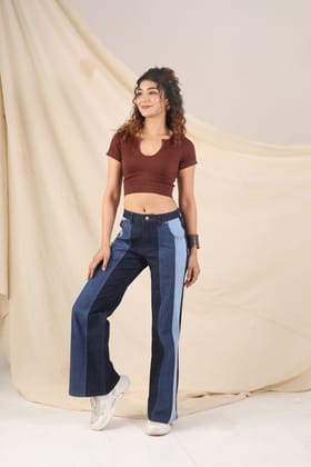 Relaxed Fit Wide Leg Denim-DENIM BLUE / 26