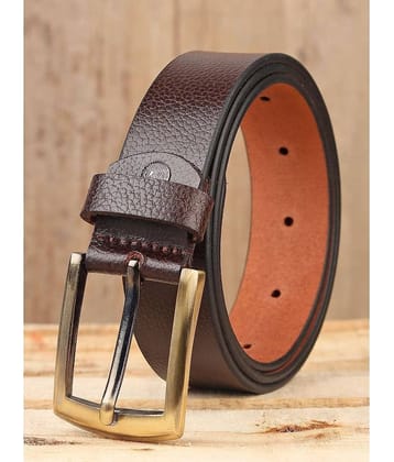 SUNSHOPPING - Brown 100% Leather Men's Formal Belt ( Pack of 1 )