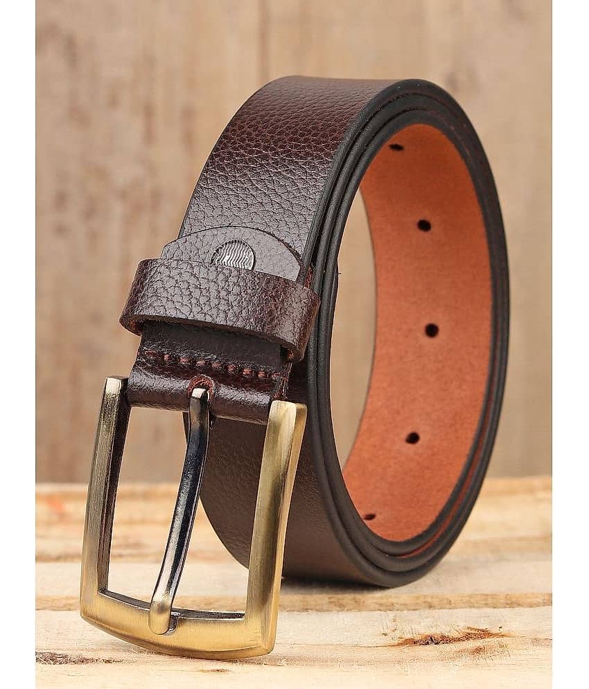 SUNSHOPPING - Brown 100% Leather Men's Formal Belt ( Pack of 1 )